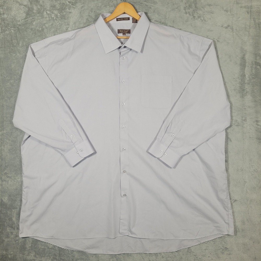 Henri Picard Dress Shirt Mens 22.5 37/38 Gray Button Up Long Sleeve